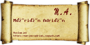Márián Adrián névjegykártya